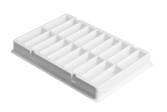 4550-W Rectangular Pocket Packaging Tray - 2.75 x 0.75 x 0.75